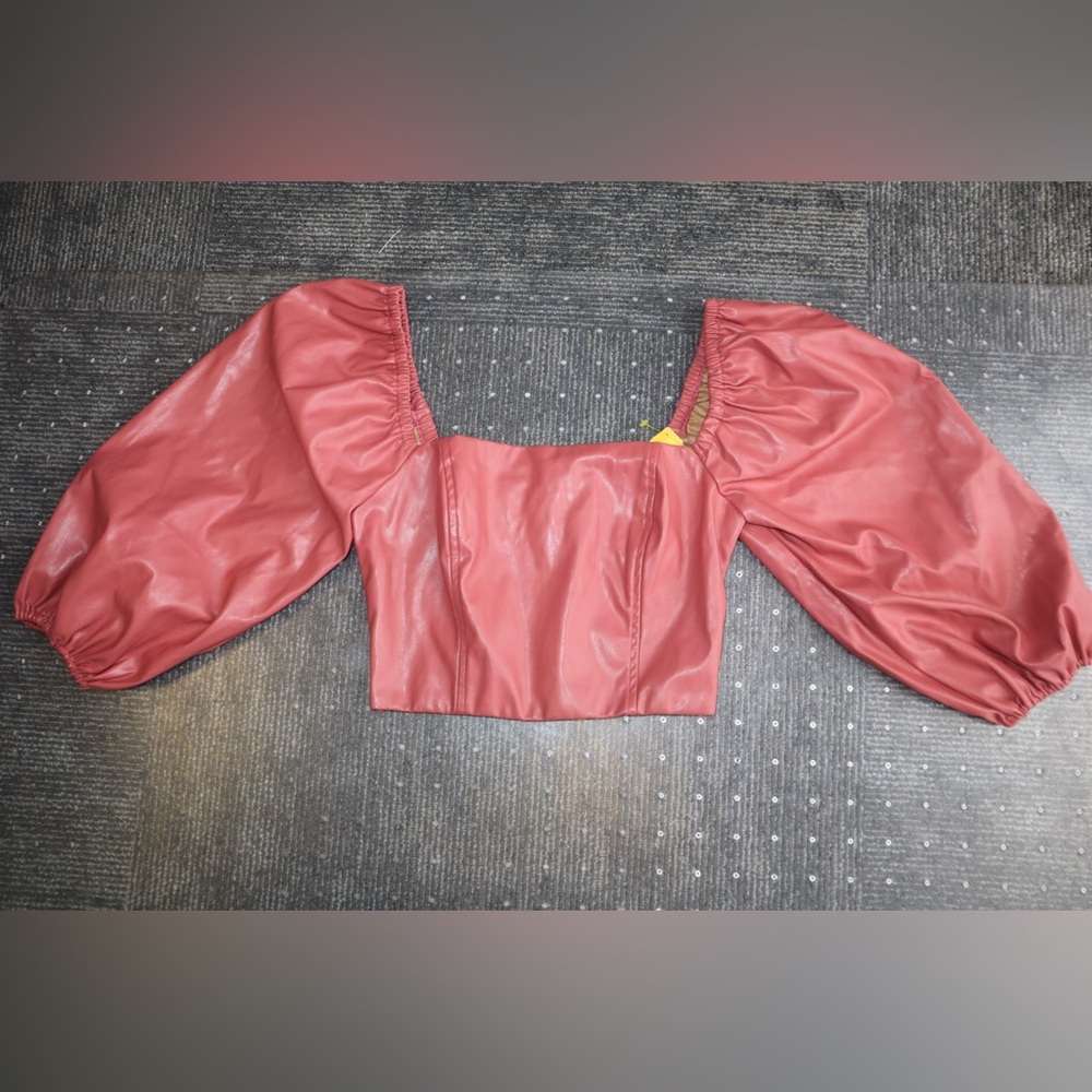 Lush Puff Sleeve Blouse in Deep Red